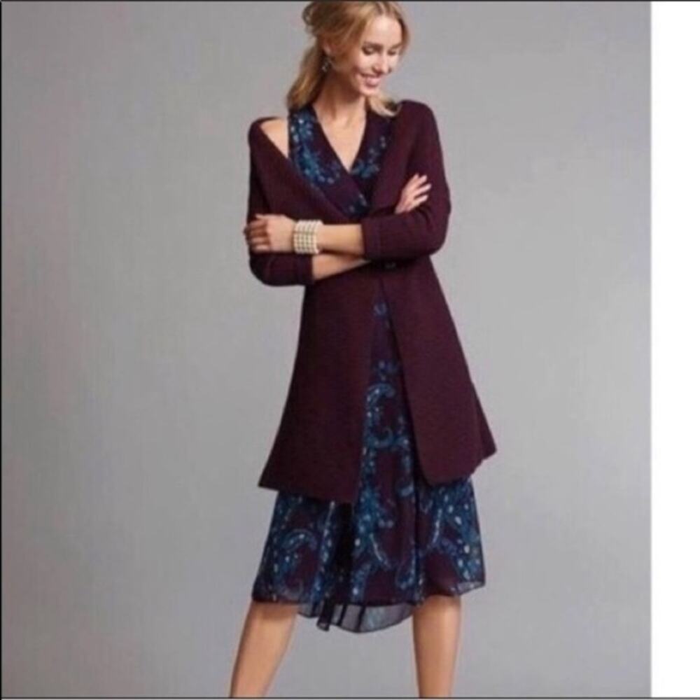 CAbi Womens Chunky Knit Coatigan Sweater Longline Cozy Shawl Collar Medium